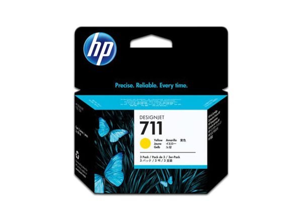 TINTA HP 711 PARA DesignJet T120/T520/T100 AMARILLO ORIGINAL CZ132A