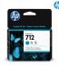 Tinta HP 712 Cian para impresoras HP Designjet T210 T230 T250 T630 T650