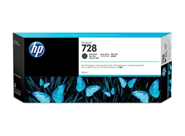 TINTA HP 728 MATTE BLACK PARA DESIGNJET T730/T830 300ML (F9J68A) [ORIGINAL]