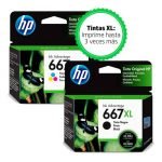 TINTAS HP 667XL PARA 6000/6400/2300/2700/4100 COLOR NEGRO + TRICOLOR